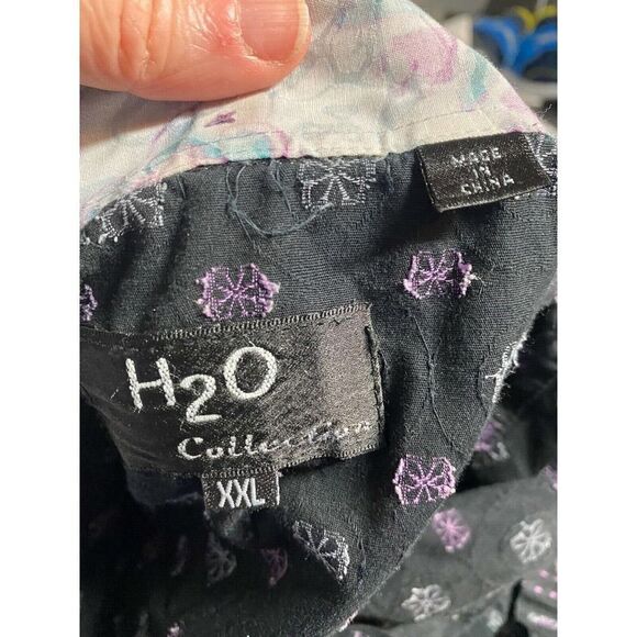 H20 Casual Button Down Shirt Contrast Cuffs Blue Purple - XXL - Picture 6 of 9